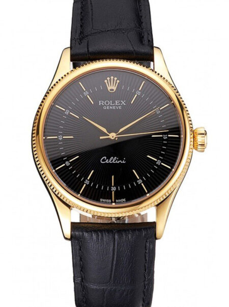 Reddit FashionReps Rolex  Superclone Rolex Cellini 38mm Black Dial REP016803