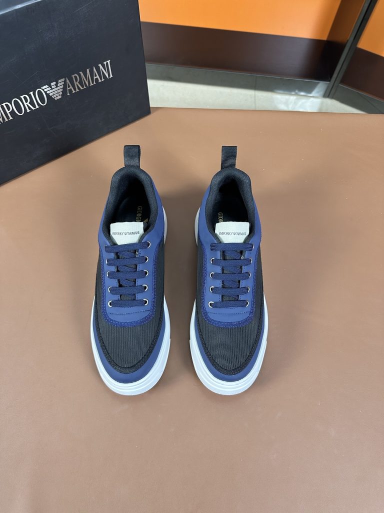 Armani Shoes Leather Fake Fake Sneakers