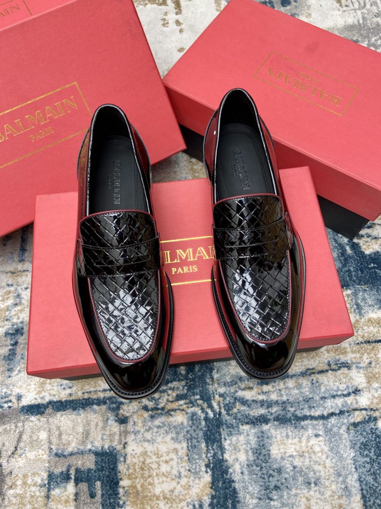Balmain Shoes Leather Luxury Aaa Fake Red Bottom Shoes