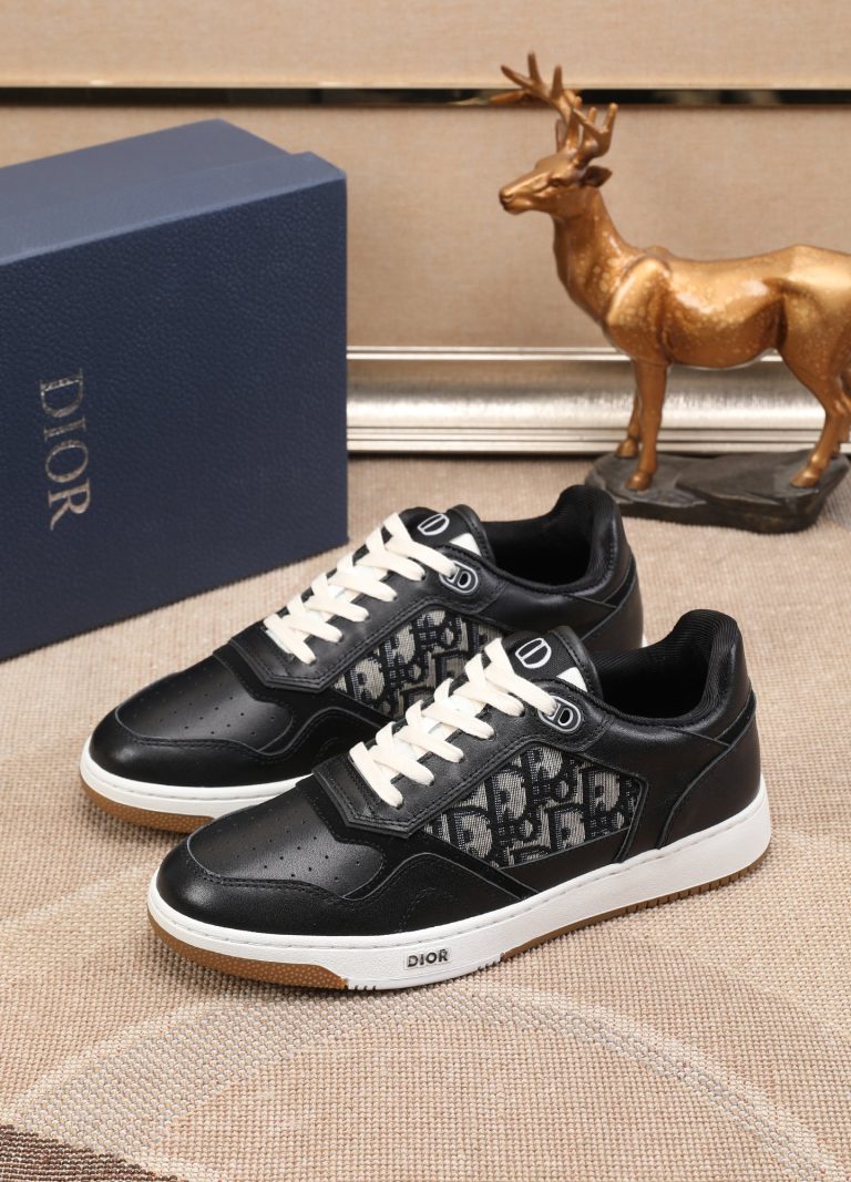 Dior Shoes Cowhide Black Classic Aaa Replica Shoes