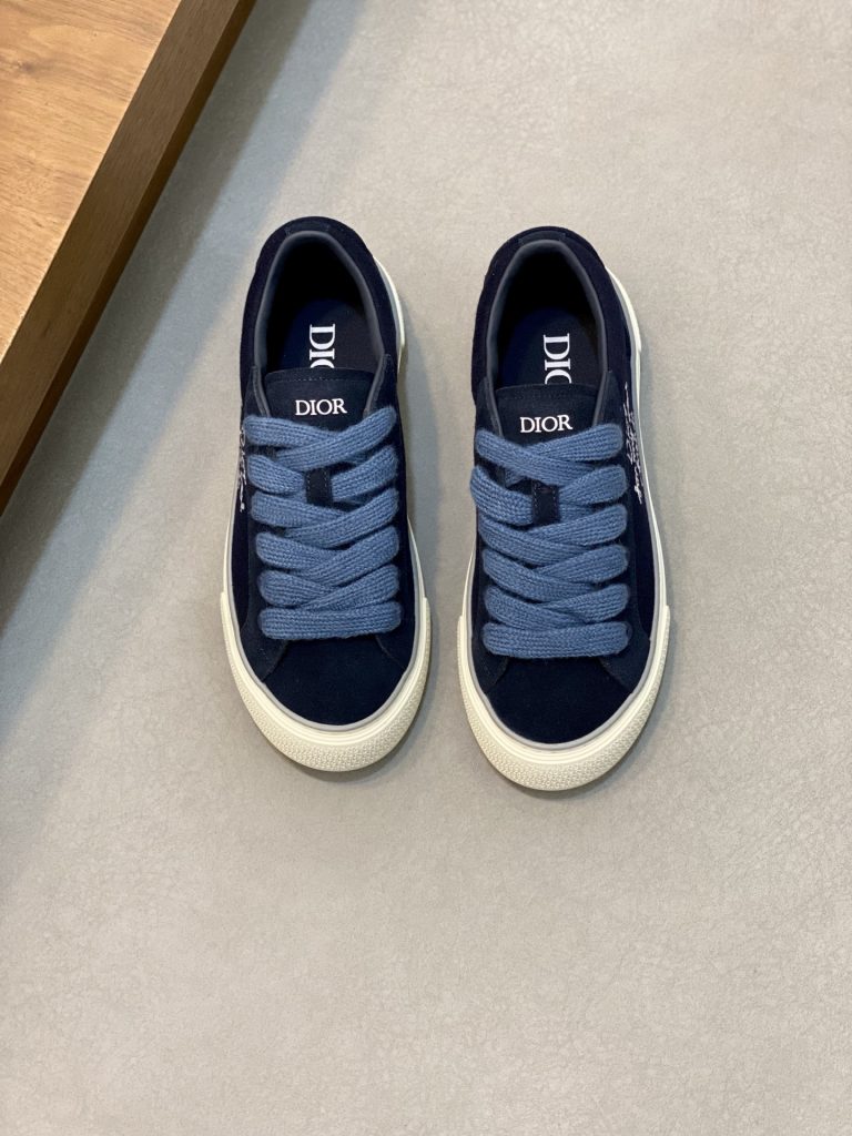 Dior Zapatos Piel De Vaqueta Azul Classic Aaa Fake Sneakers