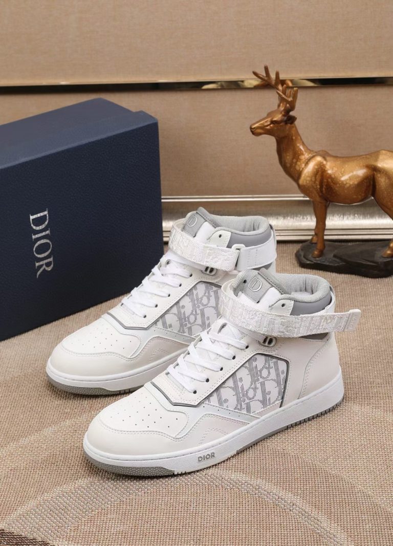 Dior Shoes Cowhide White Classic Super Clone Fake Shoe Website