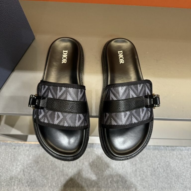 Dior Zapatos De Cuero Negro Clásico Primera Copia Fake Sneakers Barato