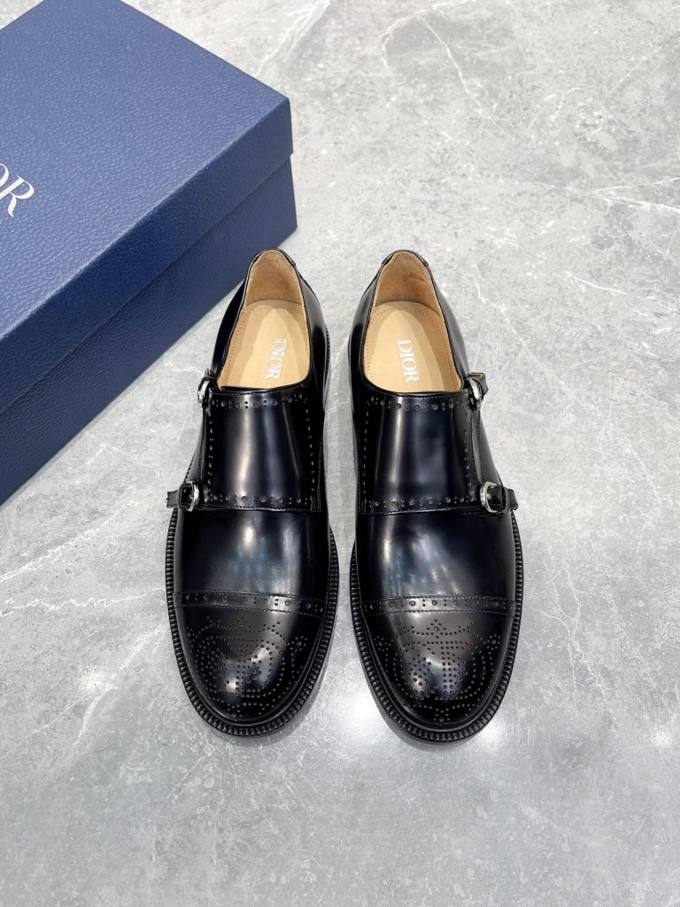 Dior Schuhe Leder Schwarz Klassisch Erste Kopie Replik Trainer