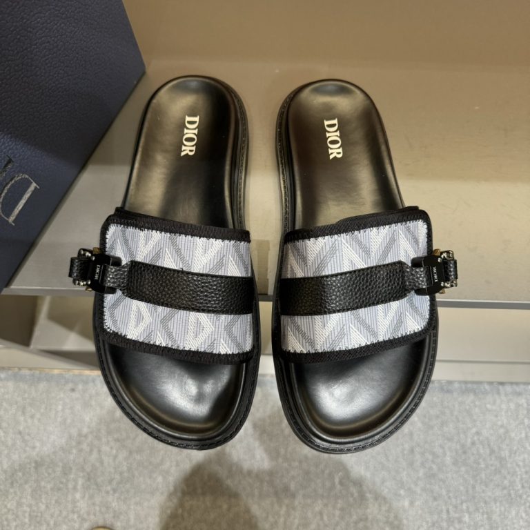 Dior Zapatos Cuero Negro Clásico Look Alike Fake Designer Shoes