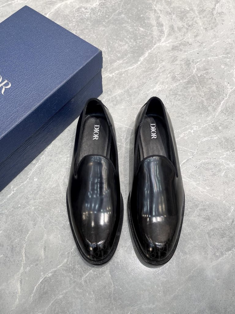 Dior Shoes Leather Black Classic Replica Best Fake Shoes