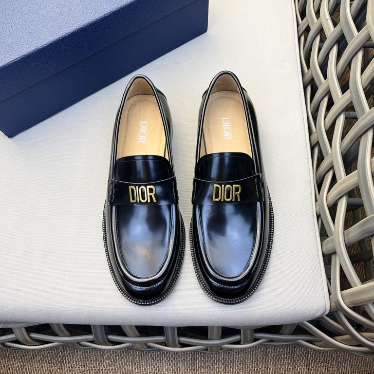 Dior Shoes Leather Black Formal 1:1 Replica Jordan Shoes