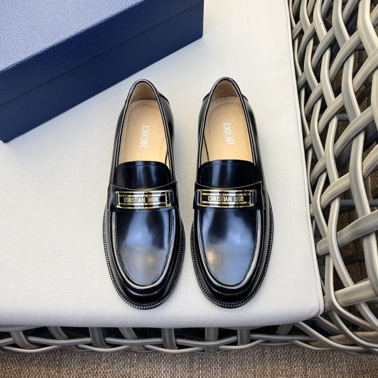 Dior Shoes Leather Black Formal Fake Fake Golden Goose Shoes
