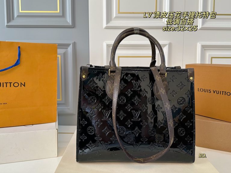 Dupe Louis Vuitton Red Leather Tote Handbag Look Alike