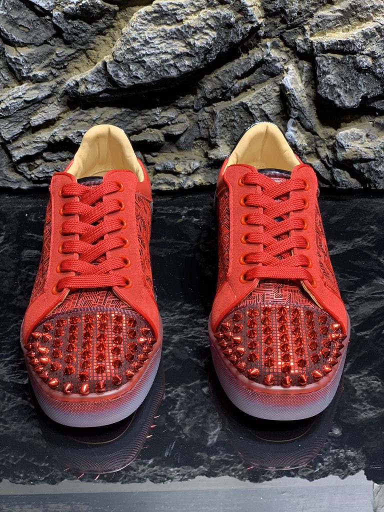 Fake Christian Louboutin Shoes Red Cowhide Dupe Replica 8