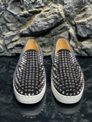 Fake Christian Louboutin Zapatos de cuero de vaca rojo Replica Diseñador 1
