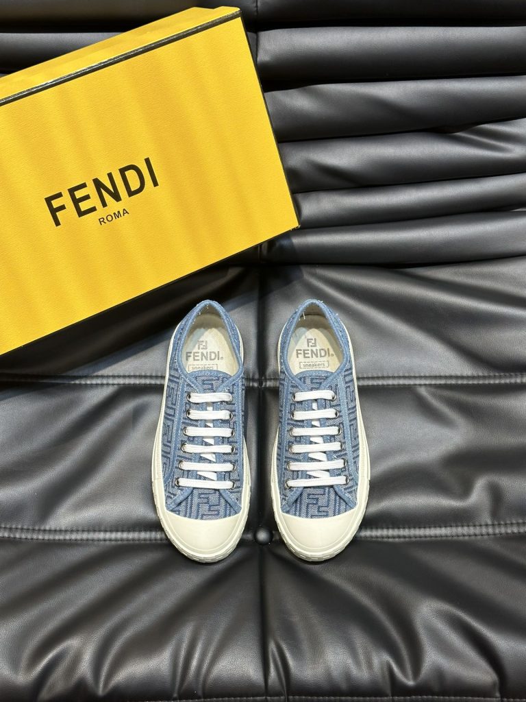 Fendi Shoes Canvas Lace-Up First Copy Buy Replica Shoes