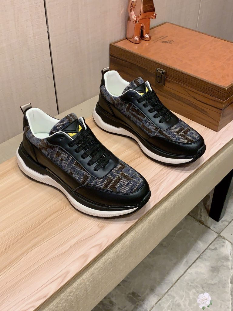 Fendi zapatos de cuero de vaca Casual de lujo Replica Jordan zapatos