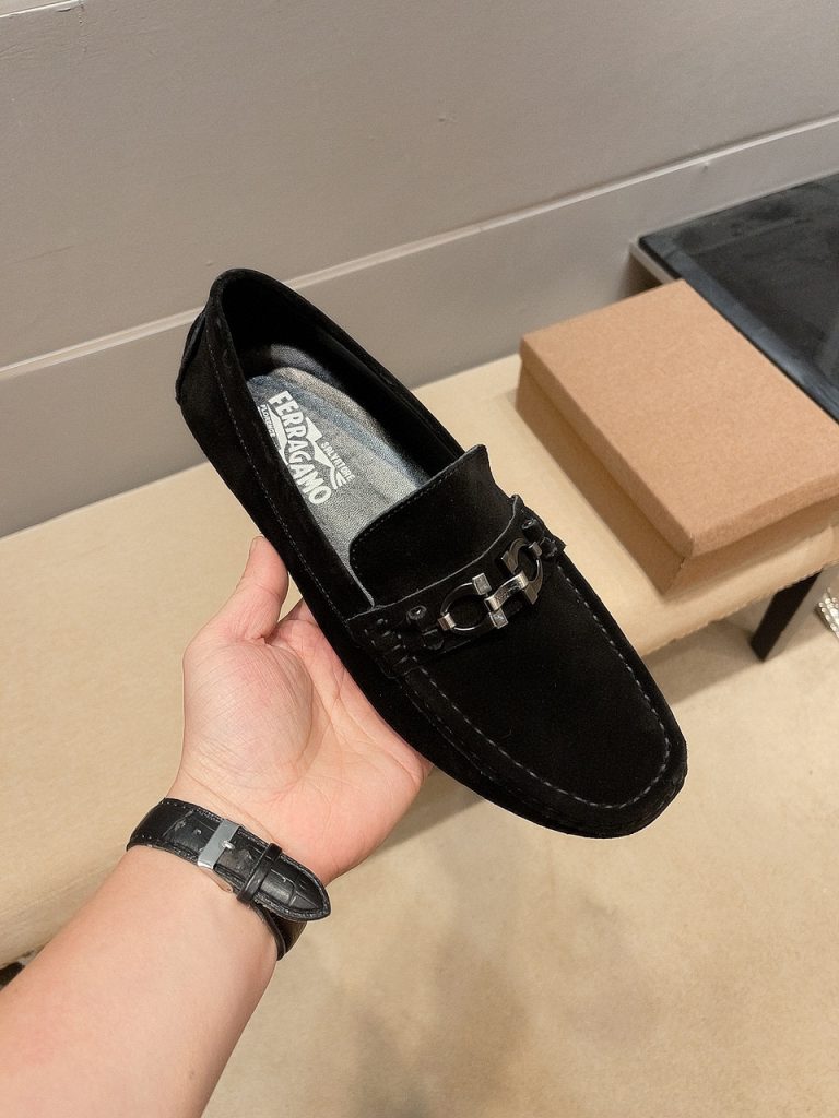Ferragamo Shoes Cowhide Casual Look Alike Fake Shoes Cheap