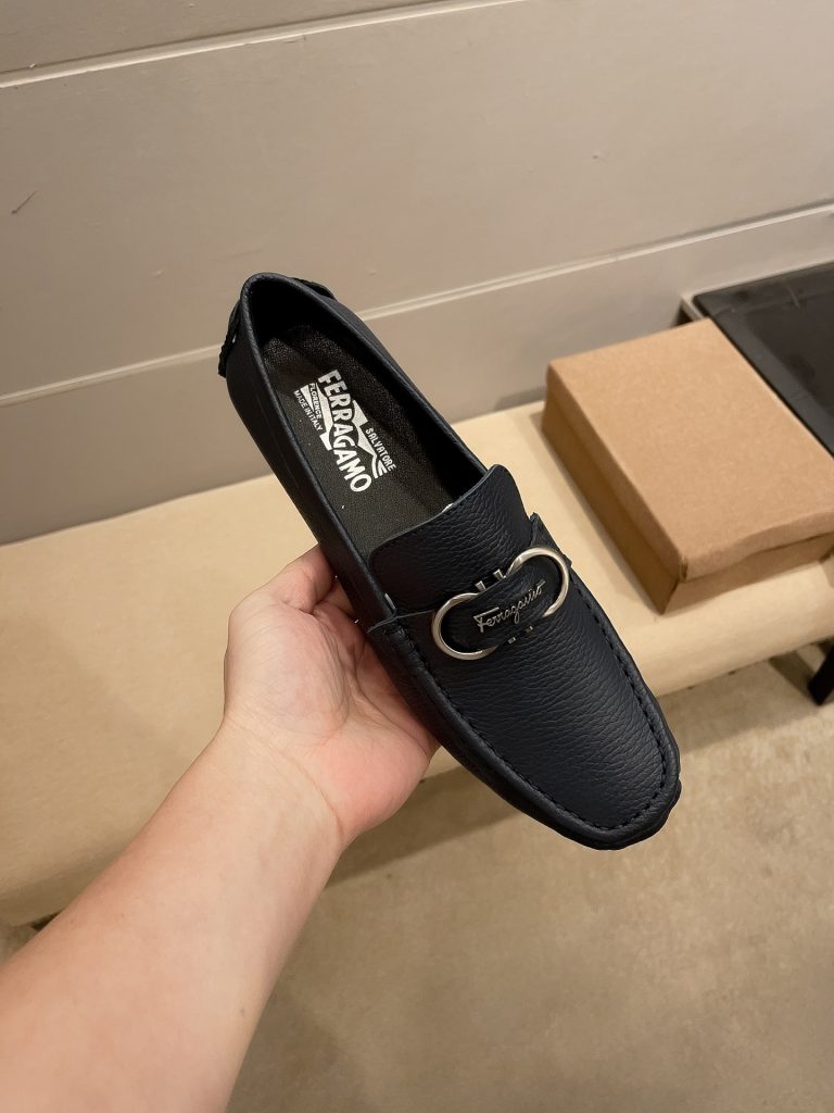 Ferragamo Shoes Cowhide Casual Super Clone Replica Shoes Online
