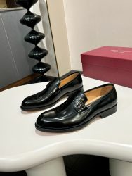 Ferragamo Shoes Leather Black Classic Dupe Replica Shoes Cheap