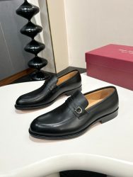 Ferragamo Shoes Leather Black Classic Fake Best Replica Shoes Website
