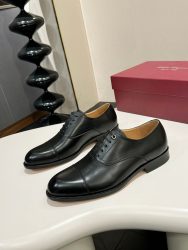 Ferragamo Shoes Leather Black Classic High Quality Replica Shoes Cheap