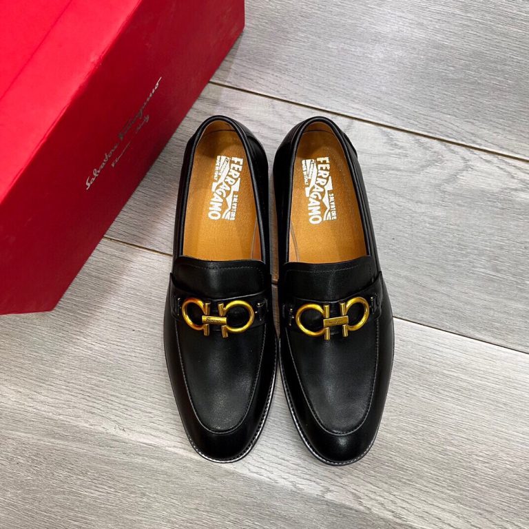 Ferragamo Zapatos De Cuero Casual Aaa Fake Off Zapatos Blancos