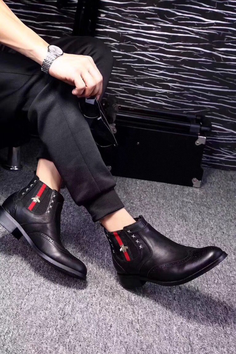 Gucci Schuhe Kalbsleder Elegant Look Alike Fake Trainer