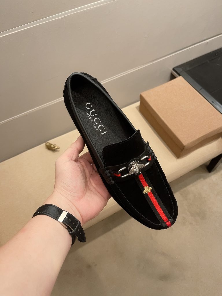 Gucci Shoes Cowhide Black Fashion Replica Fake Shoes Cheap