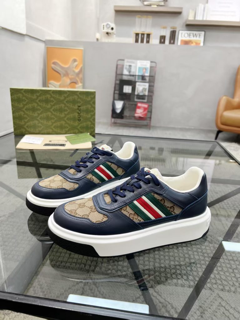 Gucci zapatos de piel de oveja de moda de lujo falsos zapatos de fondo rojo