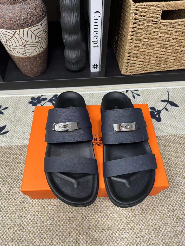 Hermes Shoes Cowhide Blue Casual Designer Fake Shoes Online