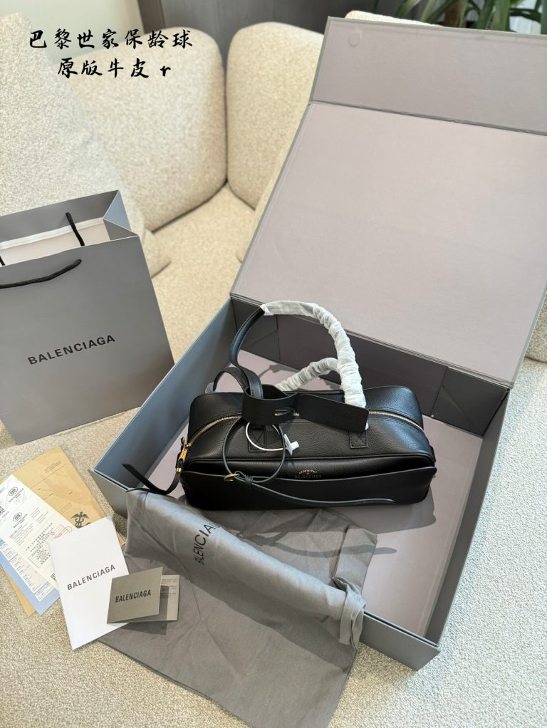 Alta Calidad Balenciaga Bolso Negro Cuero Casual Moda Lujo