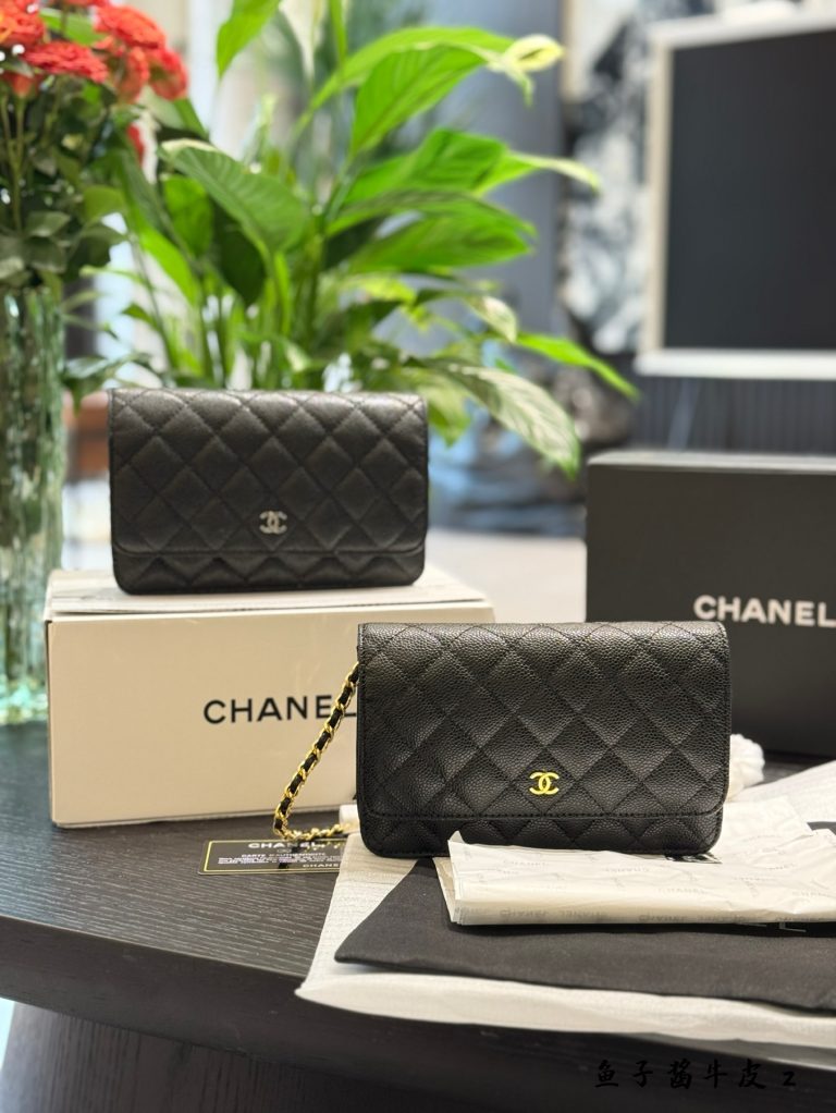 Alta Calidad Chanel Bolso Cuero Negro Clásico Lujo 1:1