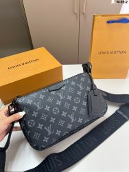 Hochwertige Lv Tasche Schwarz Leder Schulter Replik