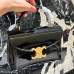 Hochwertige Celine Tasche Schwarz Leder Elegant Mode Luxus