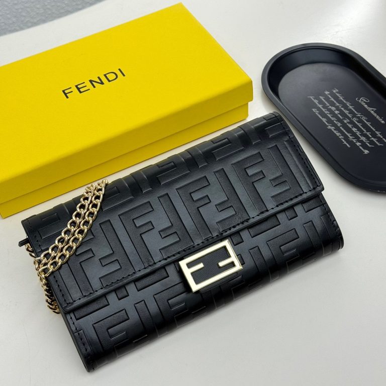 Look Alike Fendi Bolso Hombro Piel De Vaca Negro Lujo