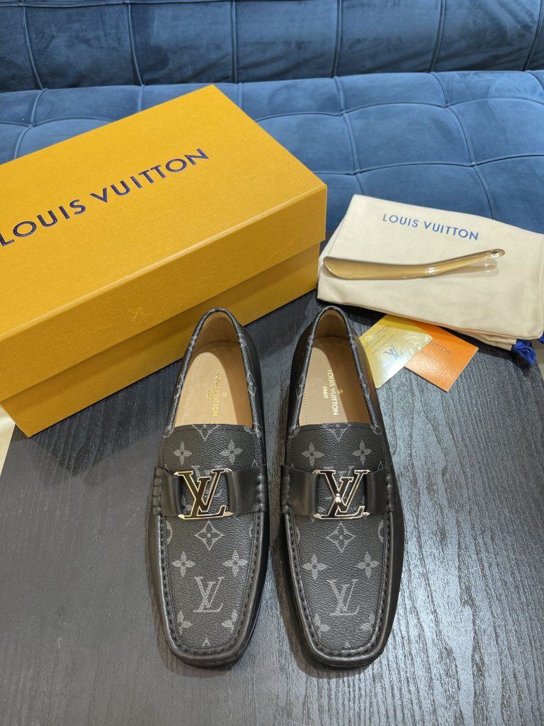Louis Vuitton Zapatos de cuero clásico 1:1 Tienda de zapatos falsos
