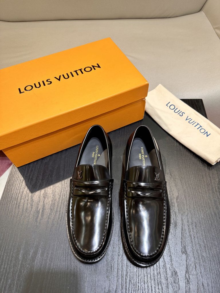 Louis Vuitton Schuhe Leder Klassisch Replik Gefälschte Schuhe Billig