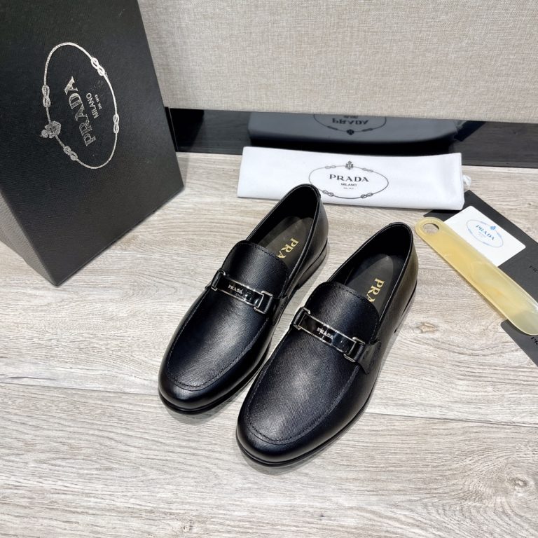 Prada Shoes Leather Casual 1:1 Fake Shoes Shop
