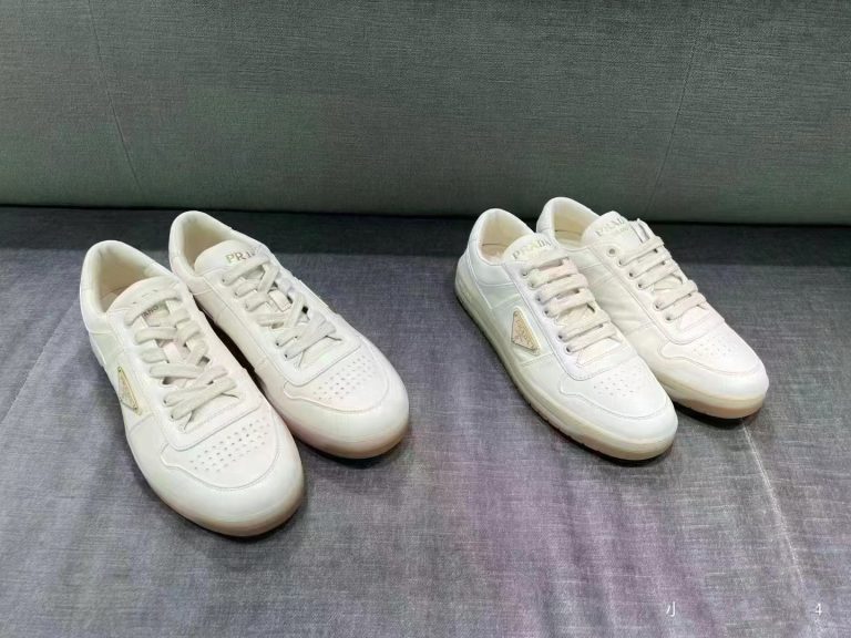 Prada zapatos de lujo falsos zapatos blancos