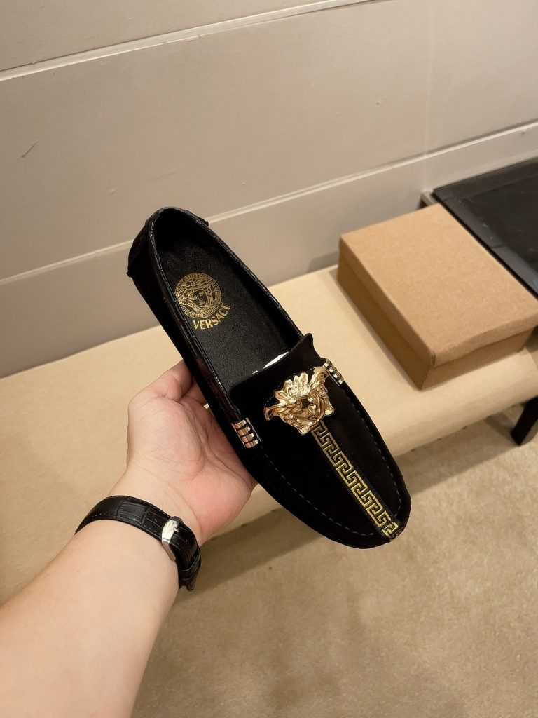 Versace Shoes Cowhide Casual Look Alike Knock Off Designer Shoes