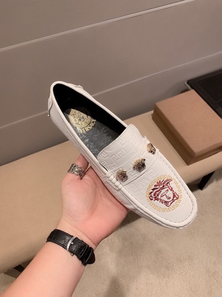 Versace Shoes Cowhide Elegant Designer Fake Shoes Cheap