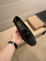 Versace Shoes Cowhide Elegant Designer Fake Shoes For Sale