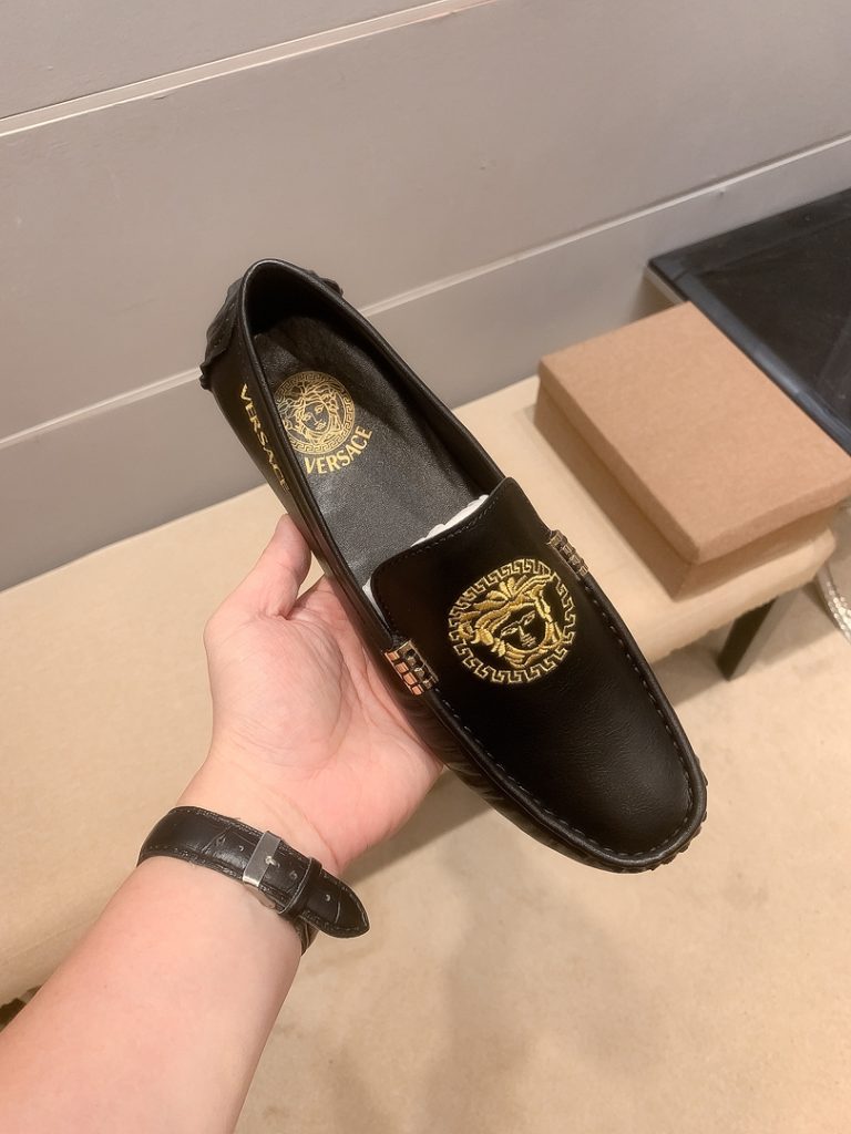 Versace Shoes Cowhide Elegant Dupe Best Replica Shoe Sites