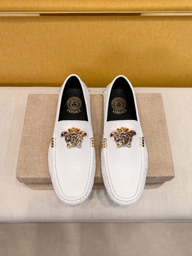 Versace Shoes Cowhide Fashion Luxury Best Replica Shoes Website