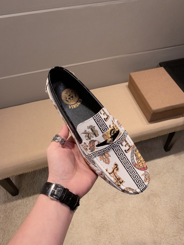 Versace Shoes Cowhide High Quality Faux Valentino Shoes