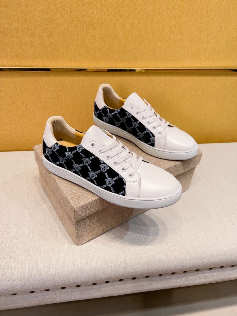 Versace Schuhe Rindsleder Moderne Replik Fake Off White Schuhe