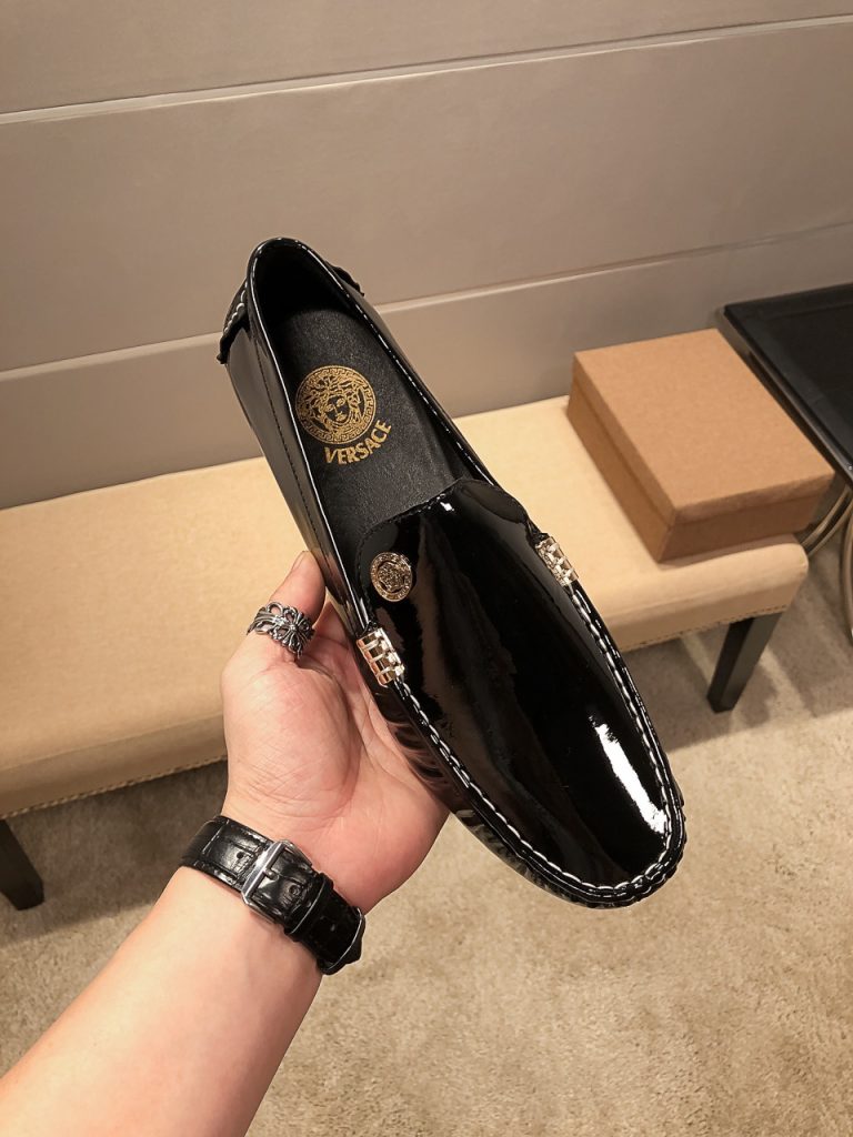 Versace Shoes Leather Casual 1:1 Fake Designer Shoes Cheap