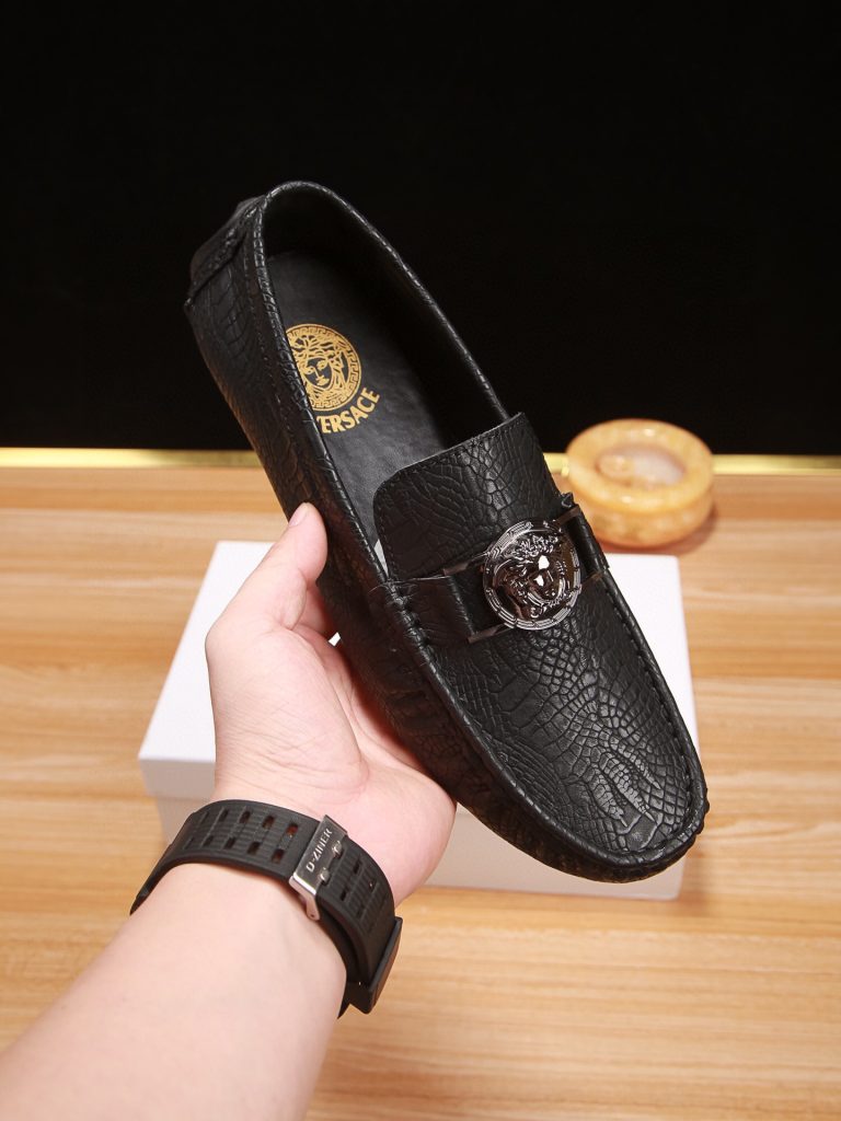 Versace Zapatos De Cuero Casual Look Alike Zapatos Falsos Baratos