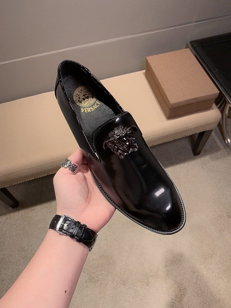 Versace Zapatos De Cuero Casual De Lujo Zapatillas Falsas