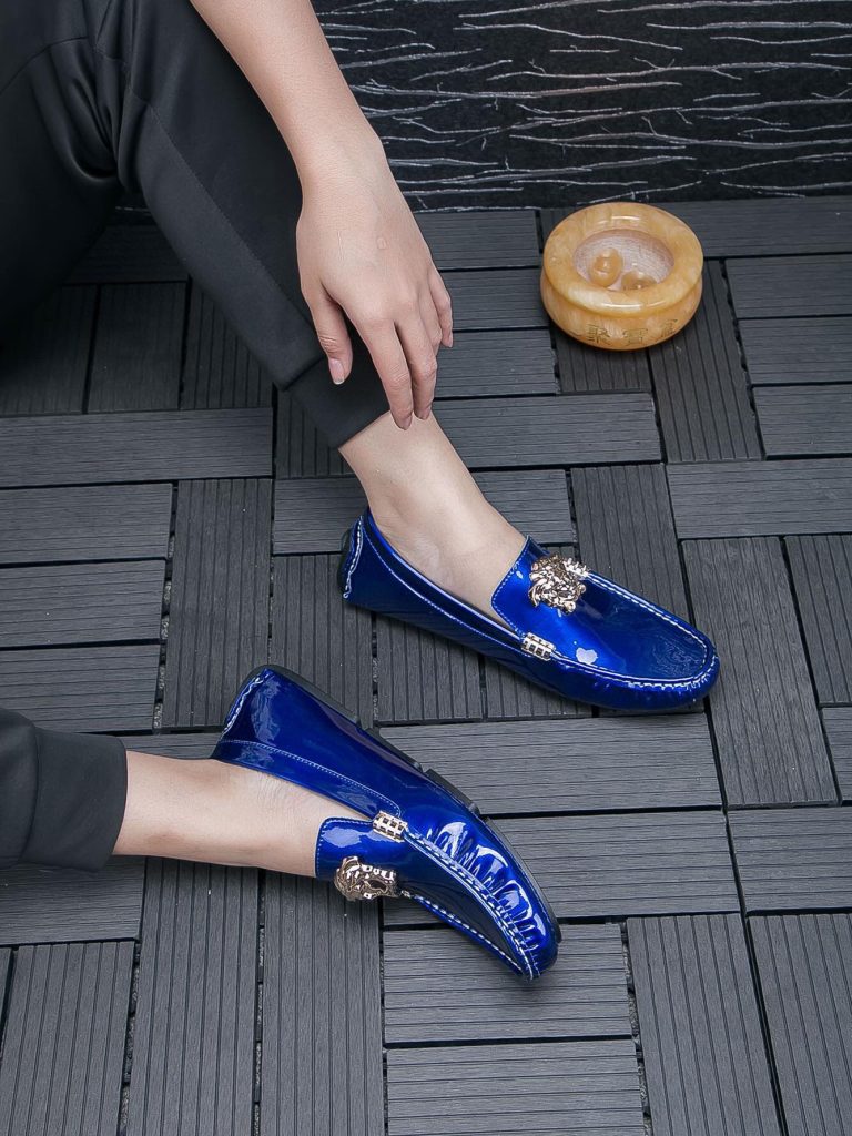 Versace Shoes Leather Elegant 1:1 Fake Red Bottom Shoes
