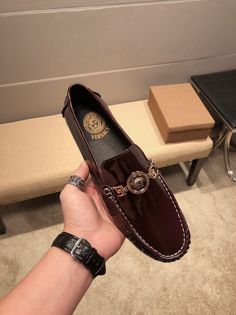Versace Shoes Leather Slip-On Aaa Replica Shoes Cheap