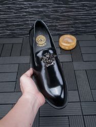 Versace Shoes Leather Slip-On Dupe Replica Shoe Websites