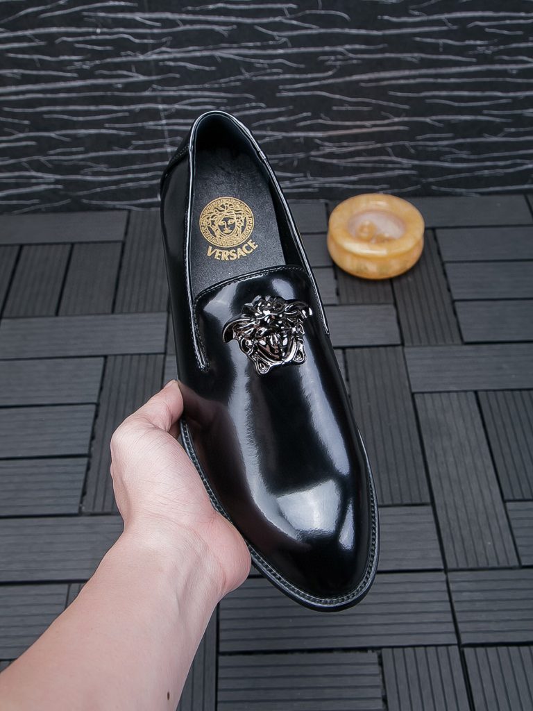 Versace Schuhe Leder Slip-On Dupe Replik Schuh Websites